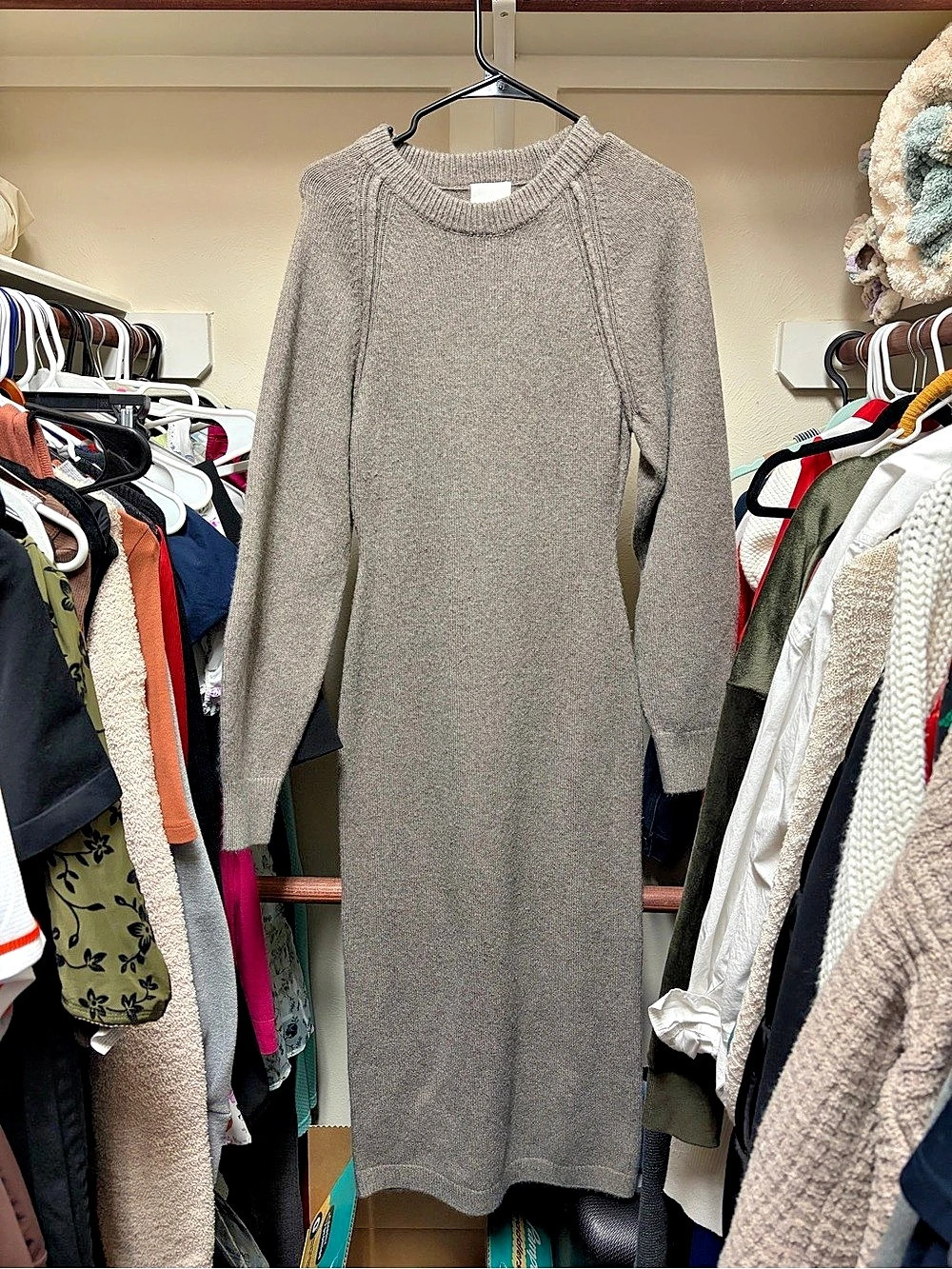 H&M Knitted Maxi Dress Gray Size Small